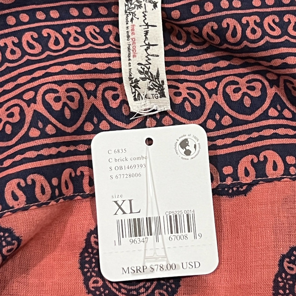 NWT Free People Soul Of The Sun Cotton Bodysuit Brick Combo - Choose Sz - Picture 11 of 11